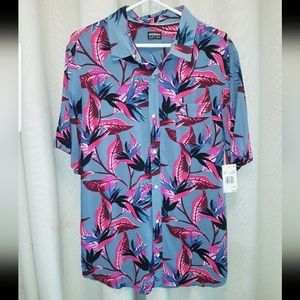 Buffalo david bitton Tropical/Hawaiian shirt, saprine mirage color